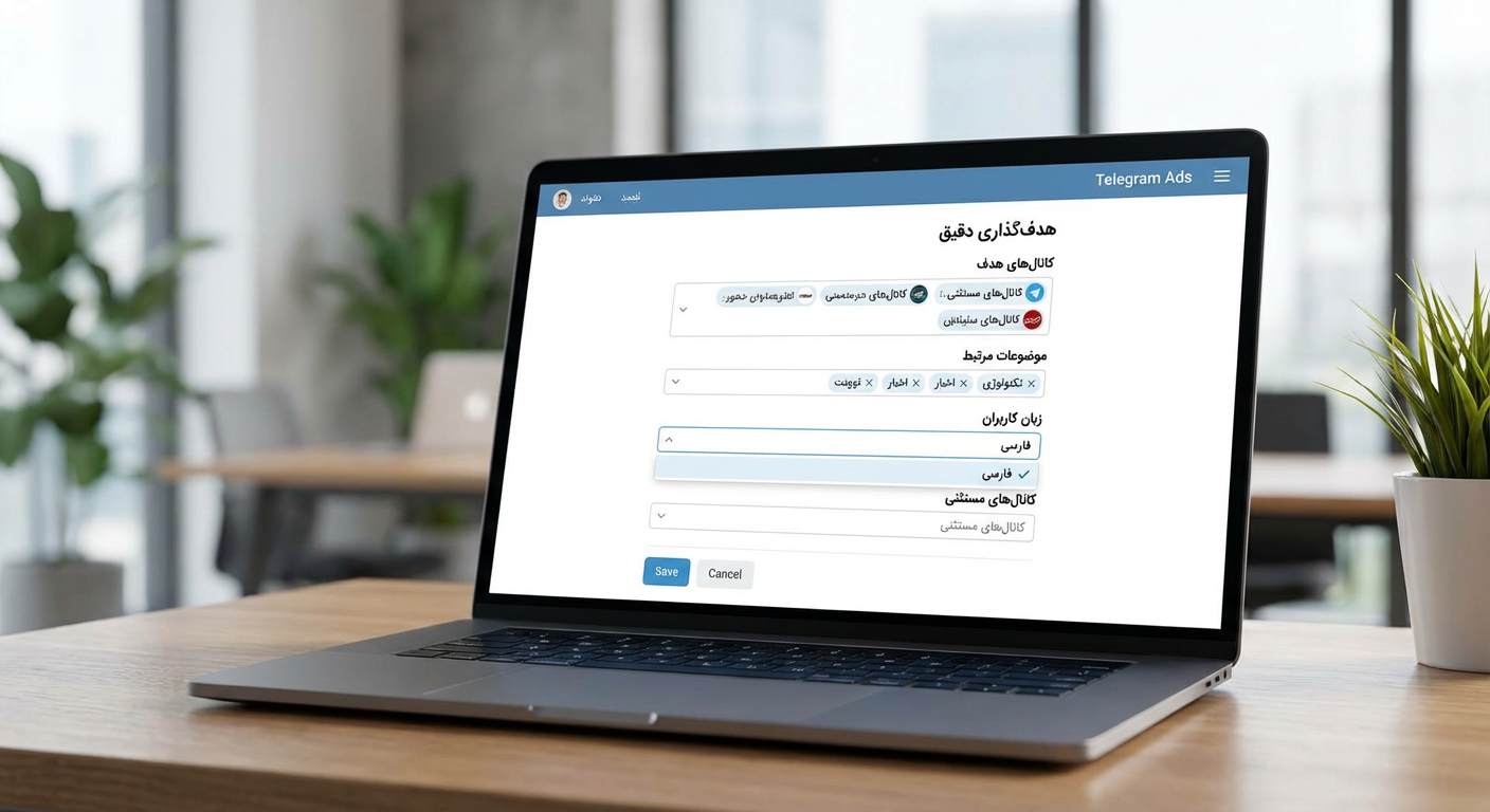 انتخاب فرمت و هدف‌گذاری در تلگرام ادز